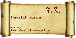 Hanzlik Kinga névjegykártya