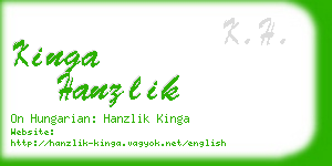 kinga hanzlik business card
